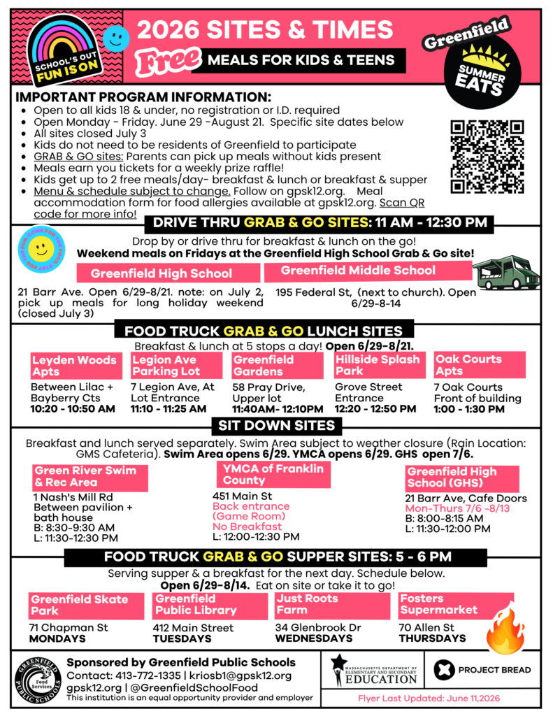 Summer Eats 2026 Locations Flyer