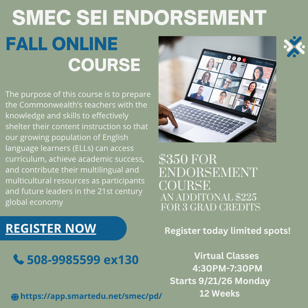 SMEC SEI Endorsement Fall Online Course flyer